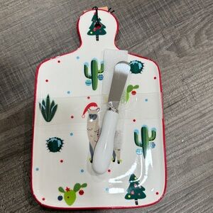 Festive Llama Cheese Board with Spreader